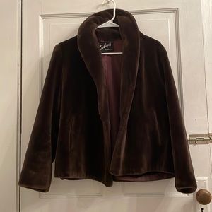 Brown faux fur coat